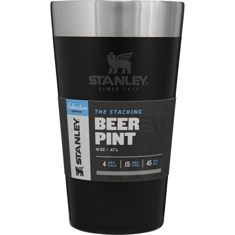 Adventure Stacking Beer Pint | 0.47L - Stanley Create | Zwart | Matte Black Pebble | Stanley 1913