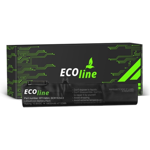 EcoLine - BTY-M6H Batterij Geschikt voor de MSI GE62 GE63 GE72 GE73 GE75 GL62 GL63 GL73 GL65 GL72 GP62 GP63 GP72 GP73 GV62 GV72 PE60 PE70 / 10.8V 4400mAh