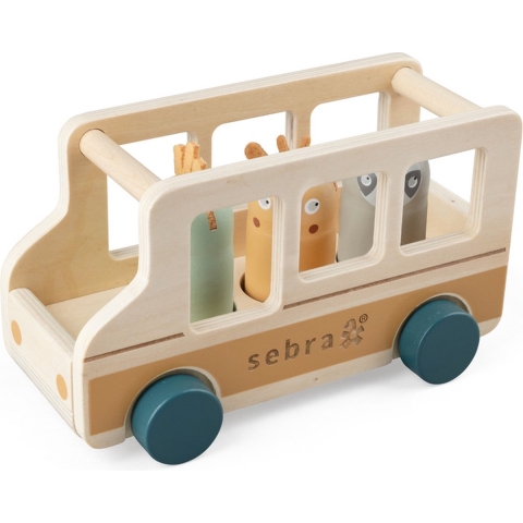 Sebra Sebra Wildlife Houten Bus Speelgoed