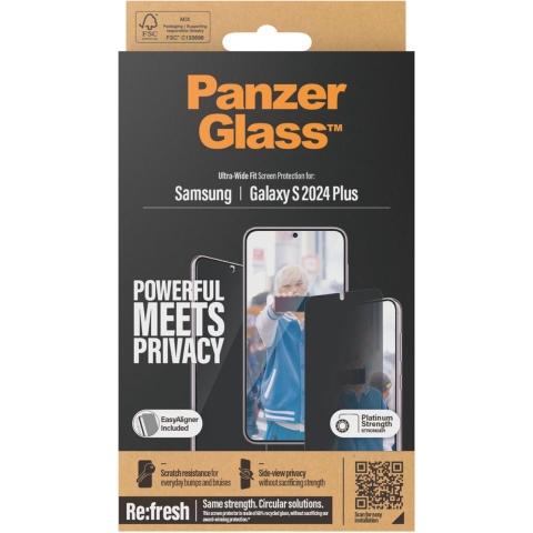 Panzerglass Galaxy S 2024 Plus-uwf Privacy W.ea Screenprotector Voor Samsung Galaxy Plus Zwart