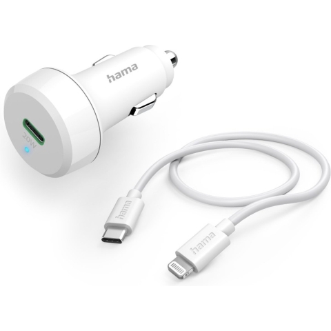 Hama 201611 Auto-oplaadset Lightning Power Delivery 20w Wit