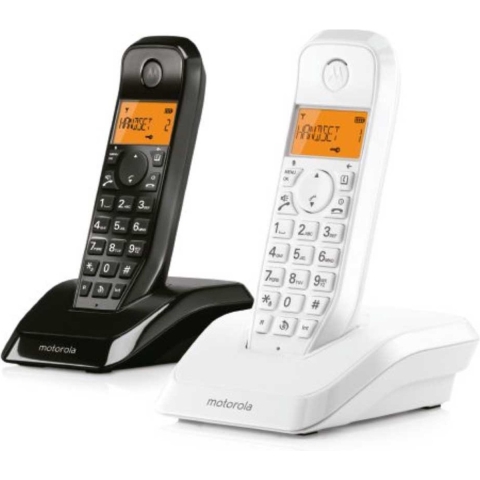 Motorola S1202 Dect Duo Wit-zwart