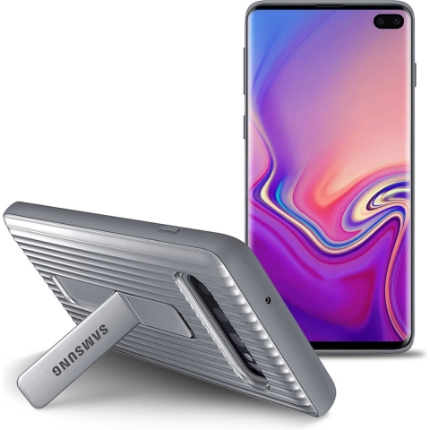 Samsung Galaxy S10 Plus Protect Stand Cover Grijs