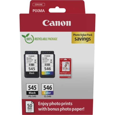 Canon Pc-545/cl-546 + 50-pack Fotopapier Multicolor