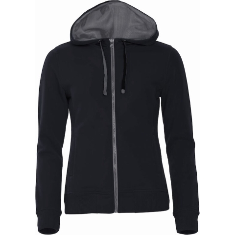 Clique 021045 Classic Hoody Full Zip Ladies - Zwart - L