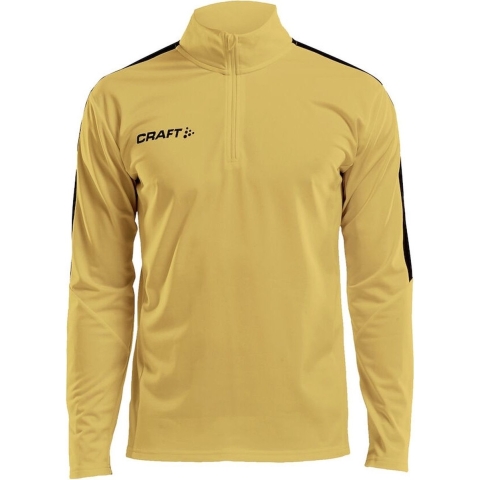 Craft 1905639 Progress Halfzip Tee LS JR - Yellow/Black - 134/140
