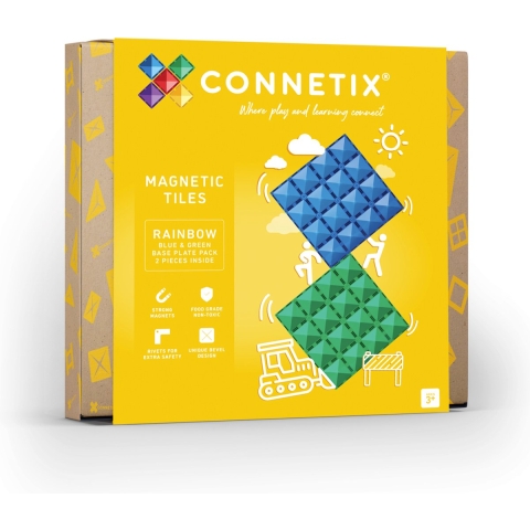 Connetix Base Plate Groen/Blauw 2 stuks
