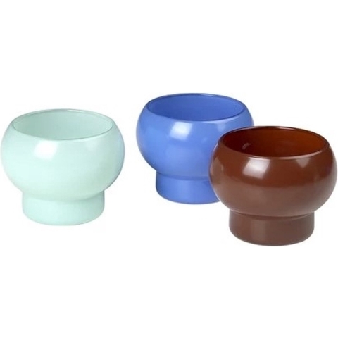 Broste Copenhagen Agathe Waxinelichthouder Set Van 3 Turquise Caramel