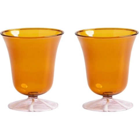 &klevering Eve Glazen Set Van 2 Amber
