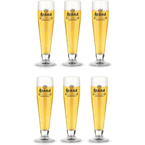 Brand Bierglazen Pils op Voet - 250 ml - 6 stuks