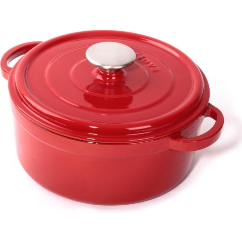 Cuisinova Braadpan - Gietijzer - Ø 20 cm - 2.5 liter - Rood