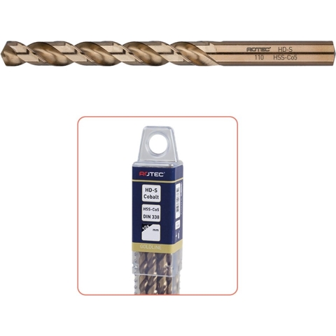 Rotec HSS-Co5 Spiraalb. DIN 338 HD-S Inox splitp. 6,5 mm - 10 stuk(s) - 1100650