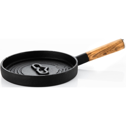 Forged Serveerpan Churrasco - Gietijzer / Olijfhout - ø 18 cm
