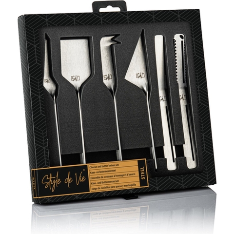 Laguiole Style de Vie Kaasmes en Botermes Zilver - 6 stuks