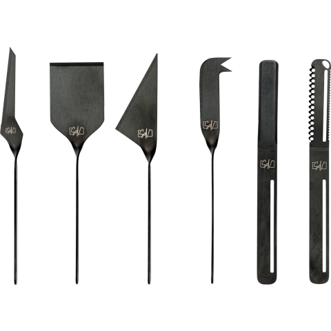 Laguiole Style de Vie Kaasmes en Botermes Zwart - 6 stuks