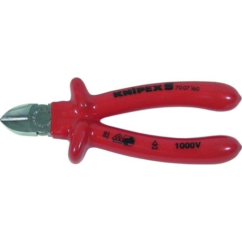 Knipex Zijsnijtang verchroomd dompelisolatie, VDE-getest 160 mm - 7007160