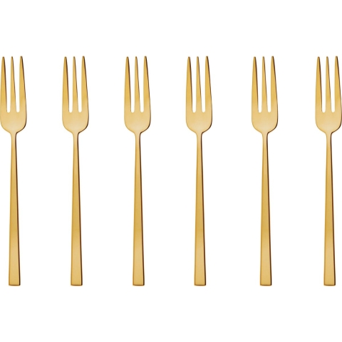 Sambonet Gebaksvorkjes Rock Goud 6 Stuks