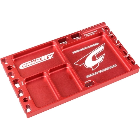Team Corally Multi-purpose Ultra Tray - CNC Machined aluminium - Red Color