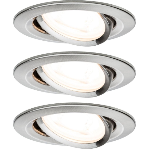 Paulmann 93429 Nova Inbouwlamp Set van 3 stuks LED GU10 19.5 W IJzer (geborsteld)