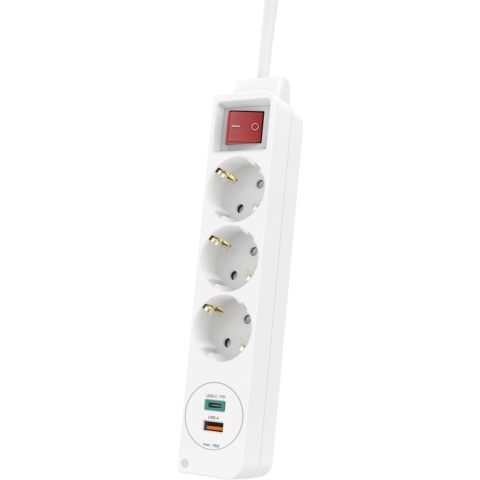Hama Stekkerdoos 3-voudig USB-C-/USB-A-aansluiting PD/Quick Charge Max.18W WS