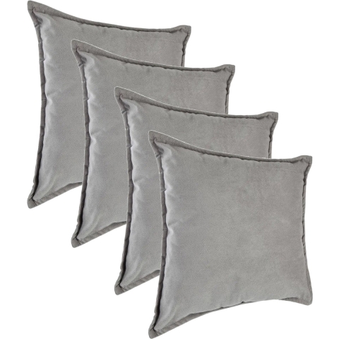 Bank/sierkussens Sophia - 4x stuks - 45 x 45 cm - polyester met rits -
