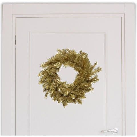 Deurkrans/kerstkrans goud met glitters D50 cm -