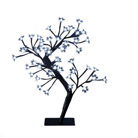 Verlichte boom - 2 stuks - zwart - H45 cm - helder wit - metaal -