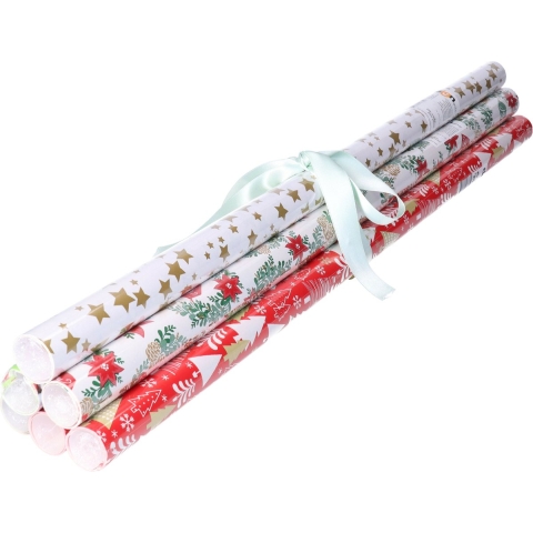 Rollen inpakpapier/cadeaupapier - 20x stuks - kerst - 200 x 70 cm - papier -