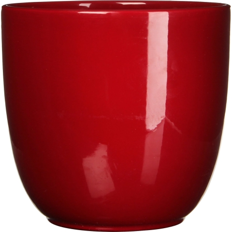Bloempot glans donkerrood keramiek voor kamerplant H31.5 x D35 cm -