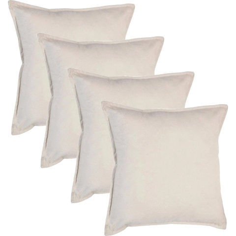 Bank/sierkussens Sophia - 4x stuks - 45 x 45 cm - polyester met rits -