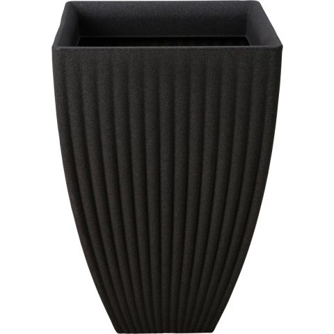 Plantenpot/bloempot - Tuin - kunststof - antraciet grijs - D40 x H60 cm -