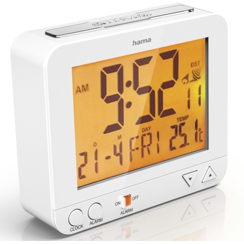 Hama Radiogestuurde Wekker RC 550 Met Nachtlicht-functie Wit