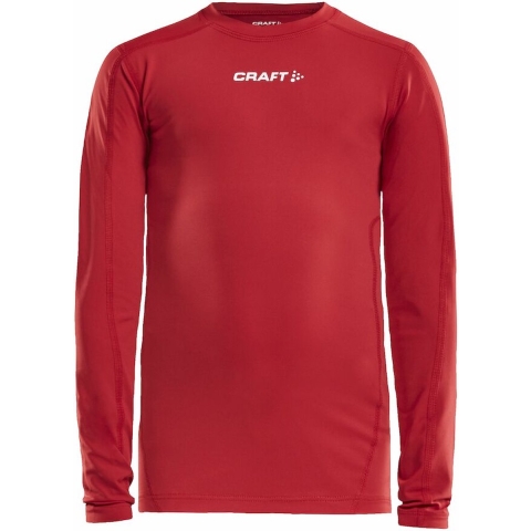 Craft 1906860 Pro Control Compression Tee LS JR - Bright Red - 122/128