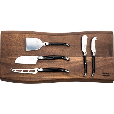 Laguiole Style de Vie Kaasmessen met Plank Premium Line - Zwart
