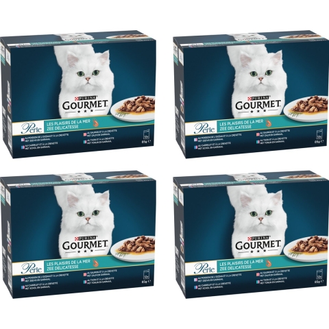 4x Gourmet Perle Multipack Zee Delicatesse in Saus 12 x 85 gr