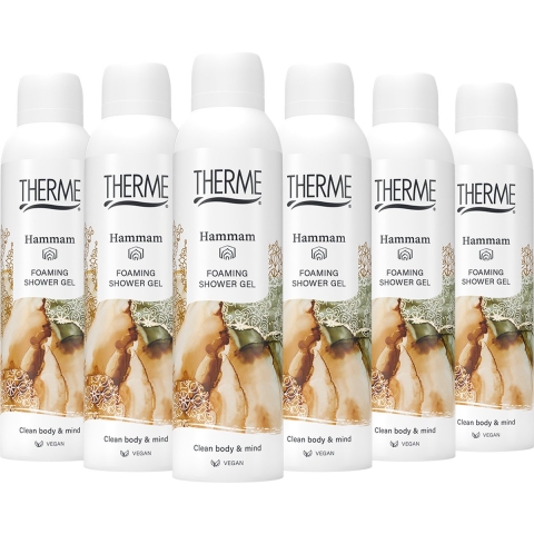 6x Therme Hammam Foaming Shower Mousse 200 ml
