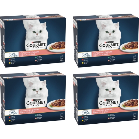 4x Gourmet Perle Mini Filets Multipack Classic in Saus 12 x 85 gr