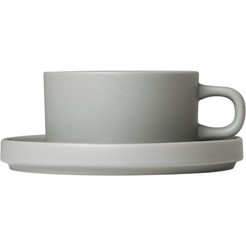 Blomus Pilar Kop En Schotel Set Van 2 Mirage Grey