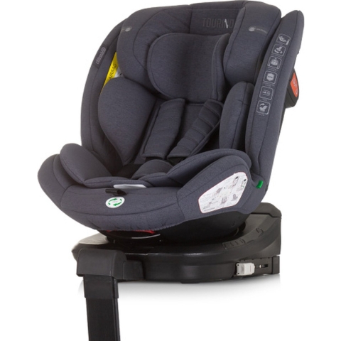 Chipolino Tourino Autostoel i Size 40 150 cm Isofix 360° Granite Donkergrijs