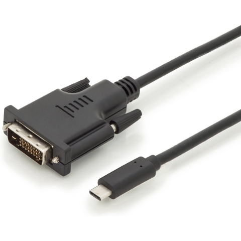 Digitus AK-300332-020-S USB-C-displaykabel USB-C / DVI Adapterkabel USB-C stekker, DVI-D 24+1-polige stekker 2.00 m Zwart Afgeschermd, Afgeschermd (dubbel)