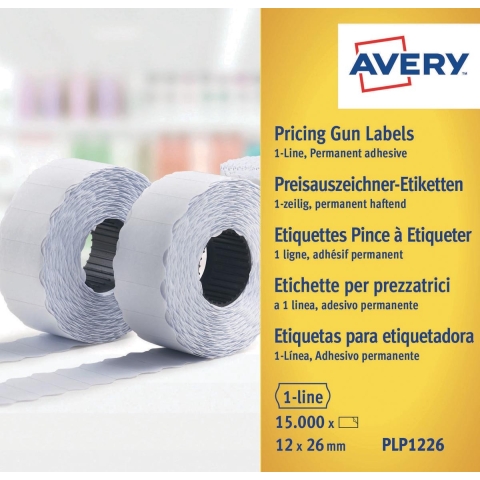 Avery AV-PLP1226 Prijstangetiketten Permanent 26x12mm Wit 10 Rol In Doos