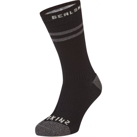 Sealskinz Scoulton Warm weather mid fietssok met Hydrostop zwart/grijs L