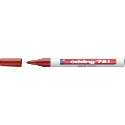 Edding Lakmarker | rood | streepbreedte 1-2 mm ronde punt | 10 stuks - 4-751002 4-751002
