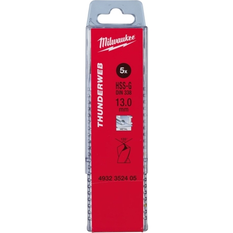 Milwaukee Accessoires Thunderweb HSS-G metaalboor 13 x 151 x 101 mm (5 stuks) - 4932352405