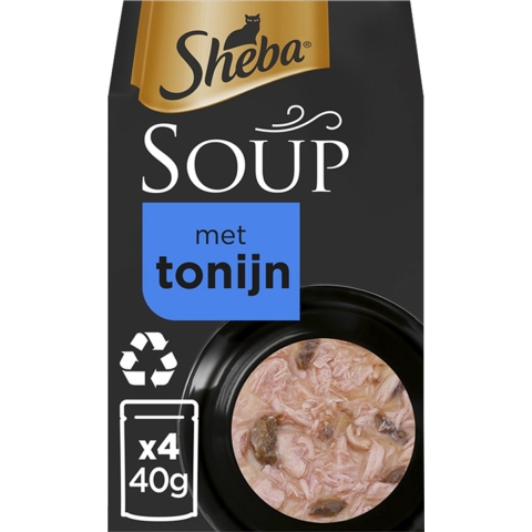 10x Sheba Soup Kattenvoer Natvoer Tonijn 4 x 40 gr