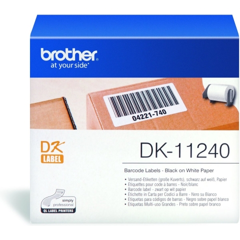 Brother DK-11240 Rol met etiketten 102 x 51 mm Papier Wit 600 stuk(s) Permanent hechtend DK11240 Verzendetiketten