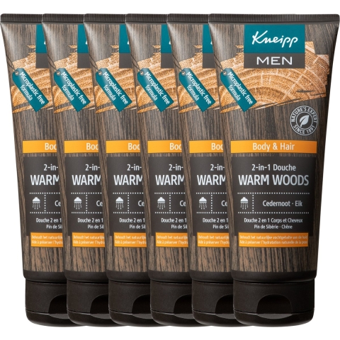 6x Kneipp Douche Men 2-in-1 Warm Woods 200 ml