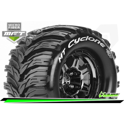 Louise MT-Cyclone MFT banden op zwarte velgen voor 1/8 MT - 0 offset
