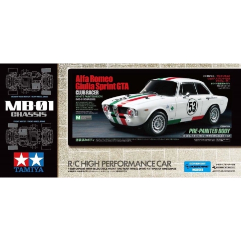 Tamiya Alfa Romeo Giulia Club 1:10 RC auto Elektro Rallywagen Bouwpakket