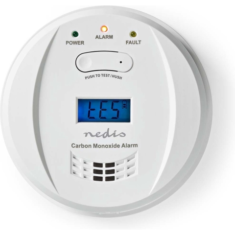 Nedis DTCTCO40WT Koolmonoxidemelder Batterij Gevoed Batterijlevensduur Tot: 5 Jaar En-conform: En 50291 Met Testknop 85 Db Wit